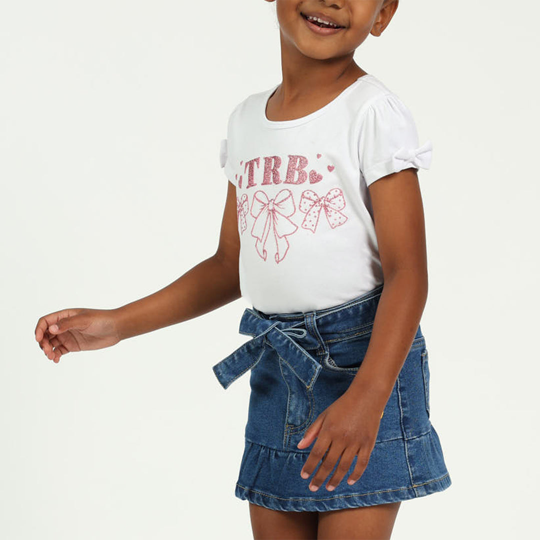 Girls Ink Blue Denim Skirt