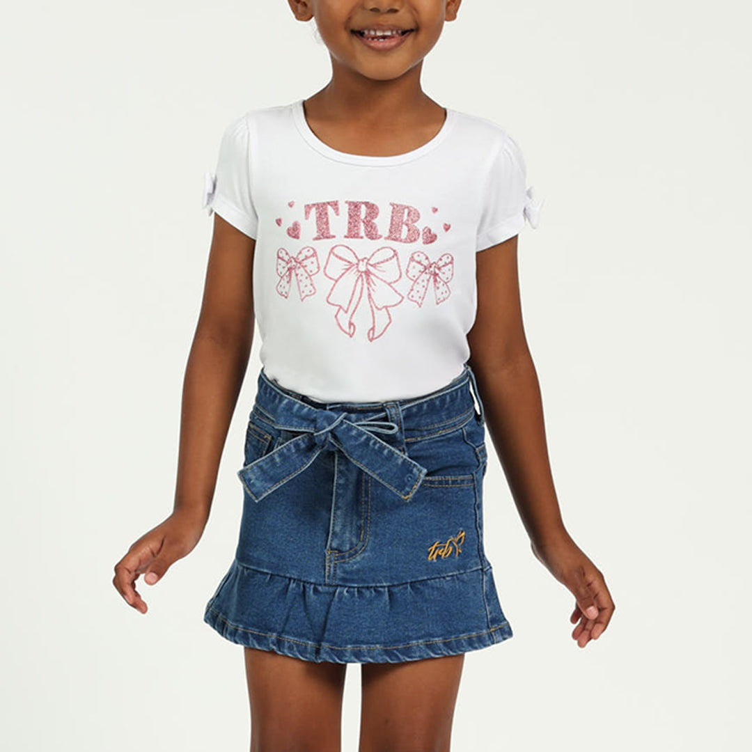 Girls Ink Blue Denim Skirt
