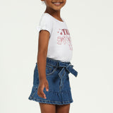 Girls Ink Blue Denim Skirt