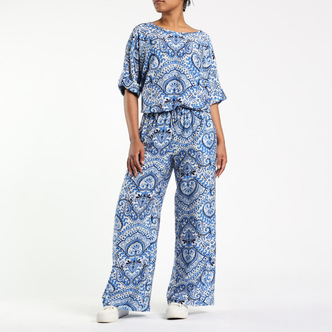 Blue Printed Blouse