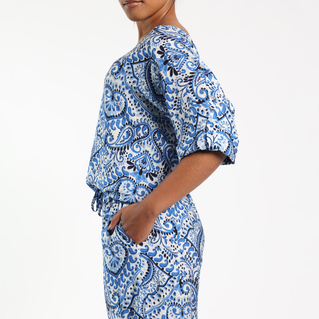 Blue Printed Blouse