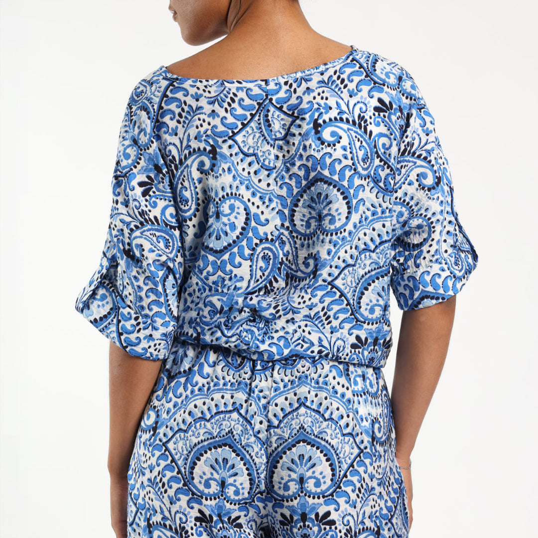 Blue Printed Blouse