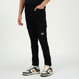 Boys Denim Cargo Biker Jogger