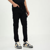 Boys Denim Cargo Biker Jogger