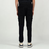 Boys Denim Cargo Biker Jogger