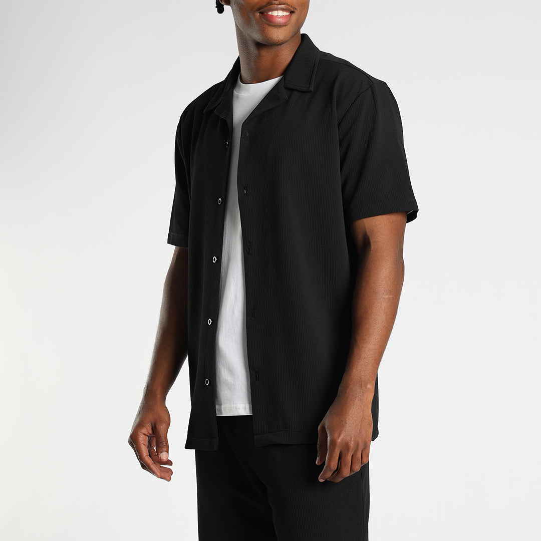 Black Seersucker Shirt