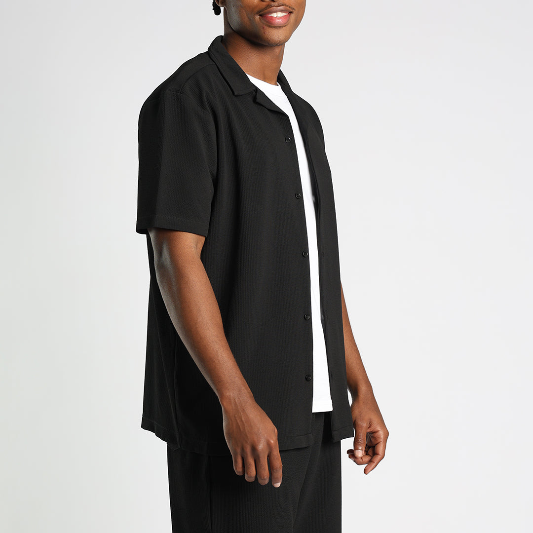 Black Seersucker Shirt