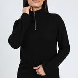 LADIES NOVA BLACK LONG SLEEVE TOP