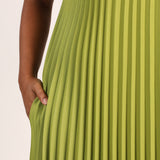 Chartreuse Pleat Dress