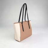 Ciarra Taupe Colourblocked Tote Bag.
