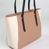 Ciarra Taupe Colourblocked Tote Bag.