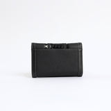 Ciarra Black Flap Wallet.Croc And Crosshatch Blocking.