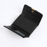 Ciarra Black Flap Wallet.Croc And Crosshatch Blocking.