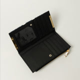 Ciarra Navy Monogram Wallet.Flower Trim.