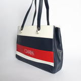 Ciarra Navy Red And White Pu Tote Bag CIARRA Fashion Fusion