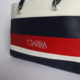 Ciarra Navy Red And White Pu Tote Bag CIARRA Fashion Fusion