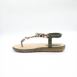Comfort Thong Sandal.Crystal Upper Detail.