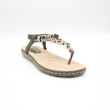 Comfort Thong Sandal.Crystal Upper Detail.