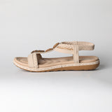 Weave Comfort Sandal.Beaded Detail.
