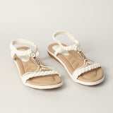 Weave Comfort Sandal.Gold Trim Detail.