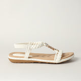 Weave Comfort Sandal.Gold Trim Detail.