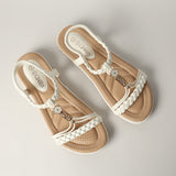 Weave Comfort Sandal.Gold Trim Detail.