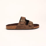 Suede Leather Birk Sandal.Anqtiue Gold Buckles.