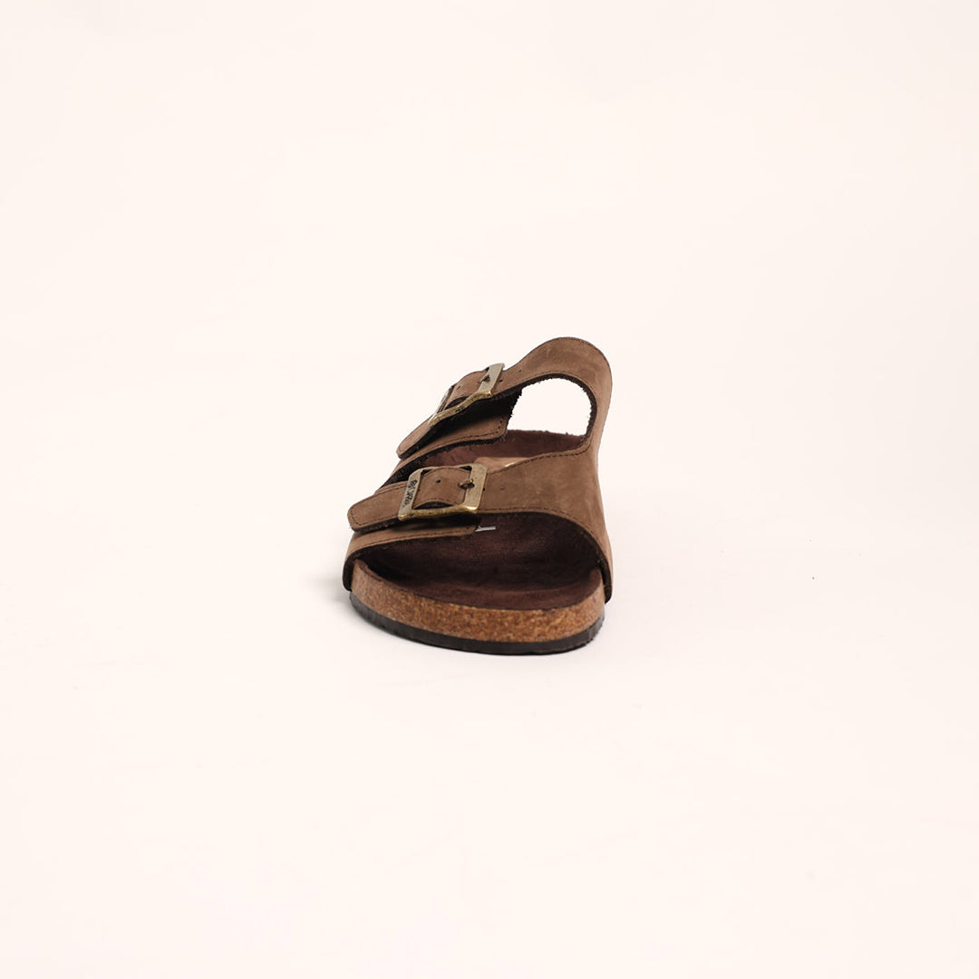 Suede Leather Birk Sandal.Anqtiue Gold Buckles.
