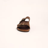 Suede Leather Birk Sandal.Anqtiue Gold Buckles.
