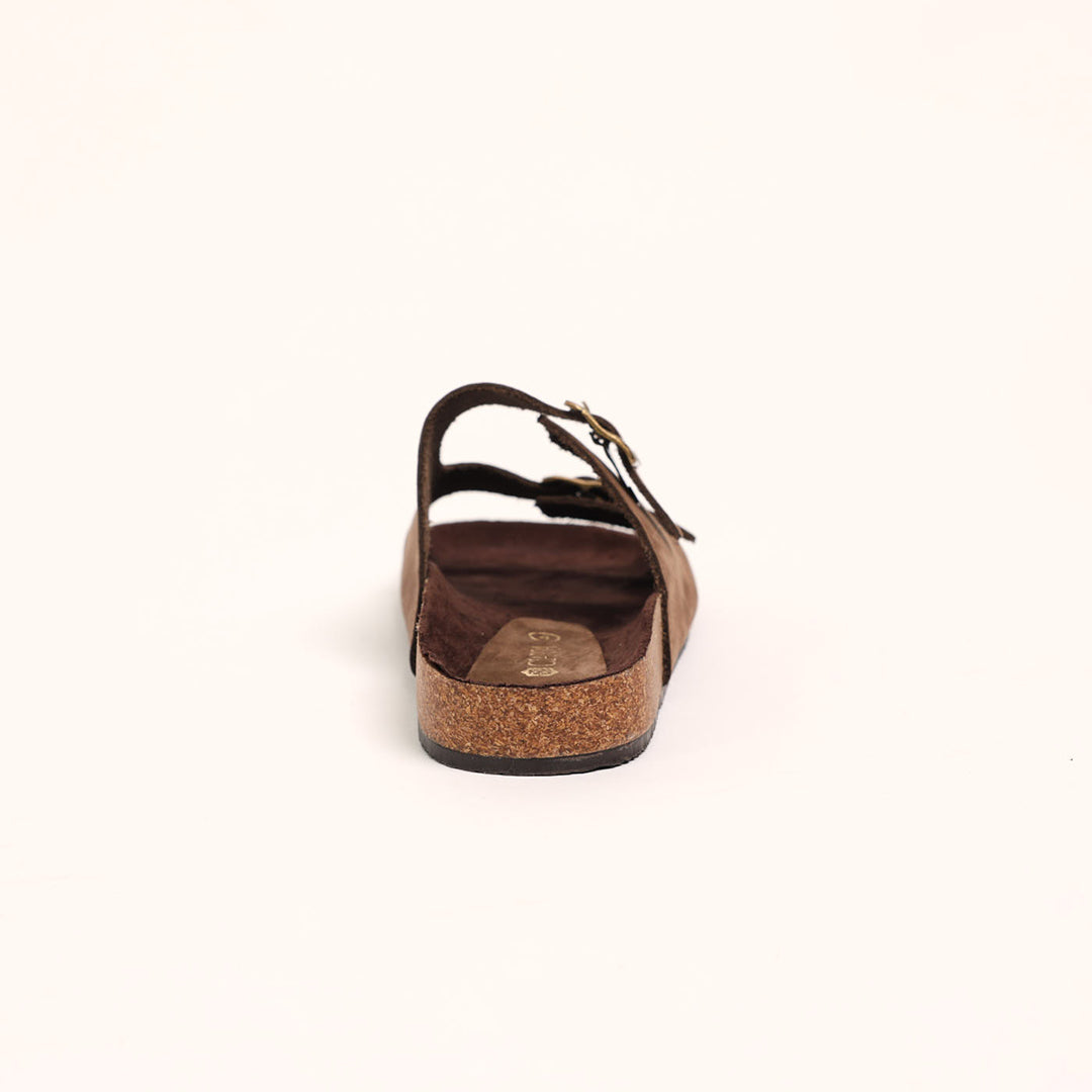 Suede Leather Birk Sandal.Anqtiue Gold Buckles.