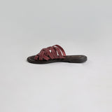 Criss Cross Push In Leather Sandal