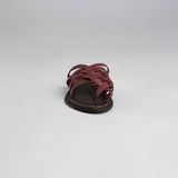 Criss Cross Push In Leather Sandal