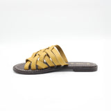 Criss Cross Push In Leather Sandal