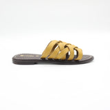 Criss Cross Push In Leather Sandal