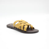 Criss Cross Push In Leather Sandal