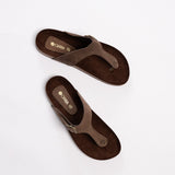 Leather Thong Birk Sandal.Antqiue Gold Buckle.