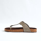 Leather Thong Birk Sandal.Anqtiue Gold Buckle.