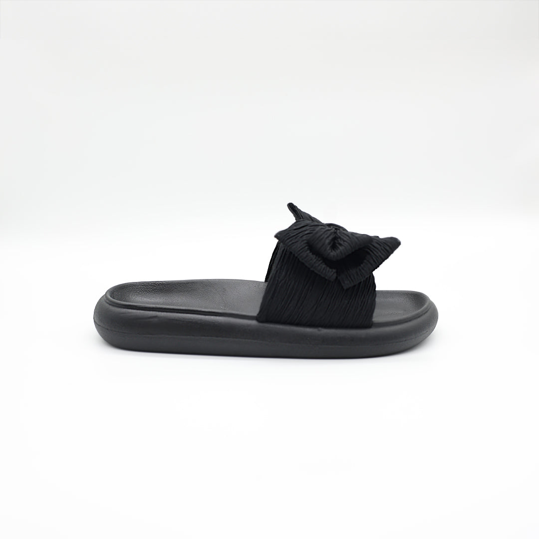 Jelly Sandal.Fabric Bow Detail.
