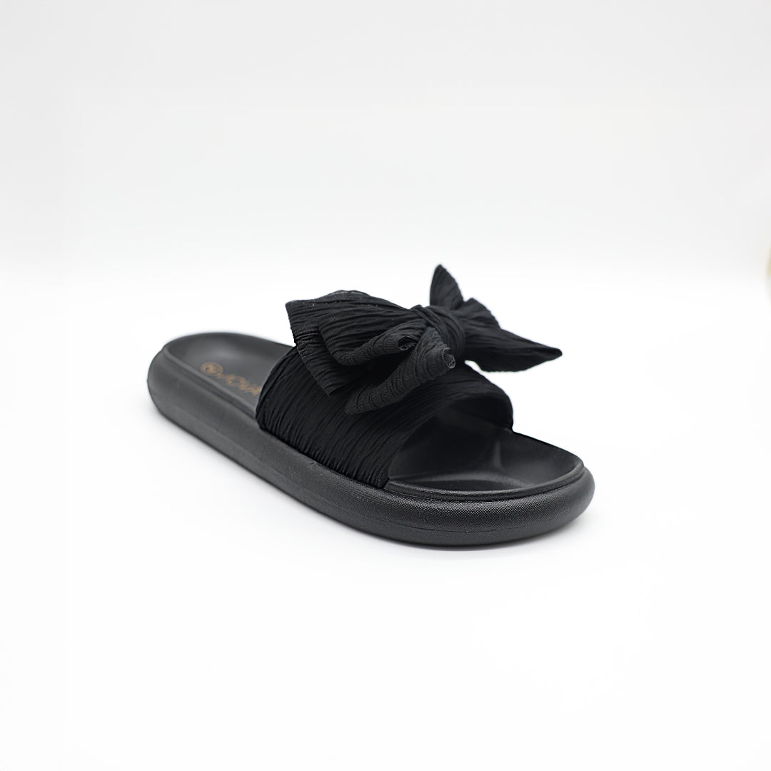 Jelly Sandal.Fabric Bow Detail.