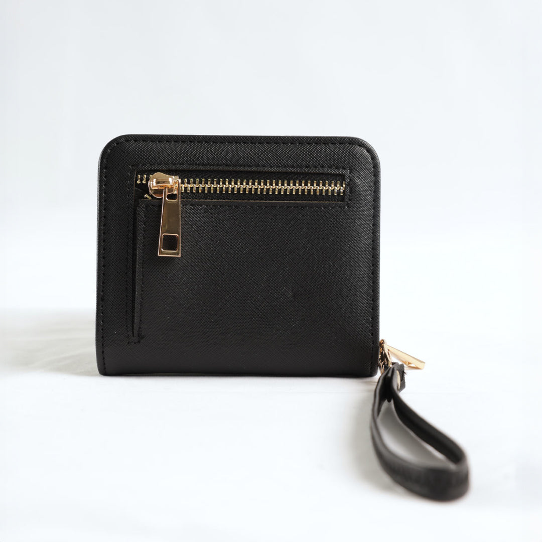 Mini Zip Around Wallet.Pu Strap Detail.