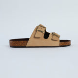 Suede Leather Birk Sandal.Anqtiue Gold Buckles.