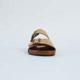 Suede Leather Birk Sandal.Anqtiue Gold Buckles.