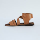 Leather Gladiator.Double Buckle.Randed Outsole.