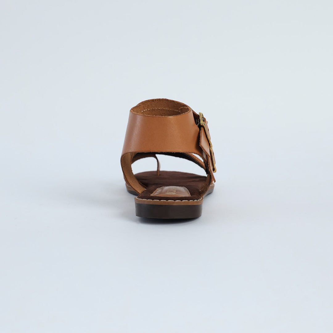 Leather Gladiator.Double Buckle.Randed Outsole.