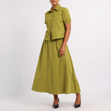 Alora Ladies chartuse shirt