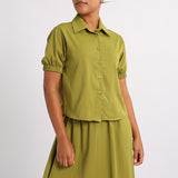 Alora Ladies chartuse shirt