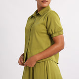 Alora Ladies chartuse shirt