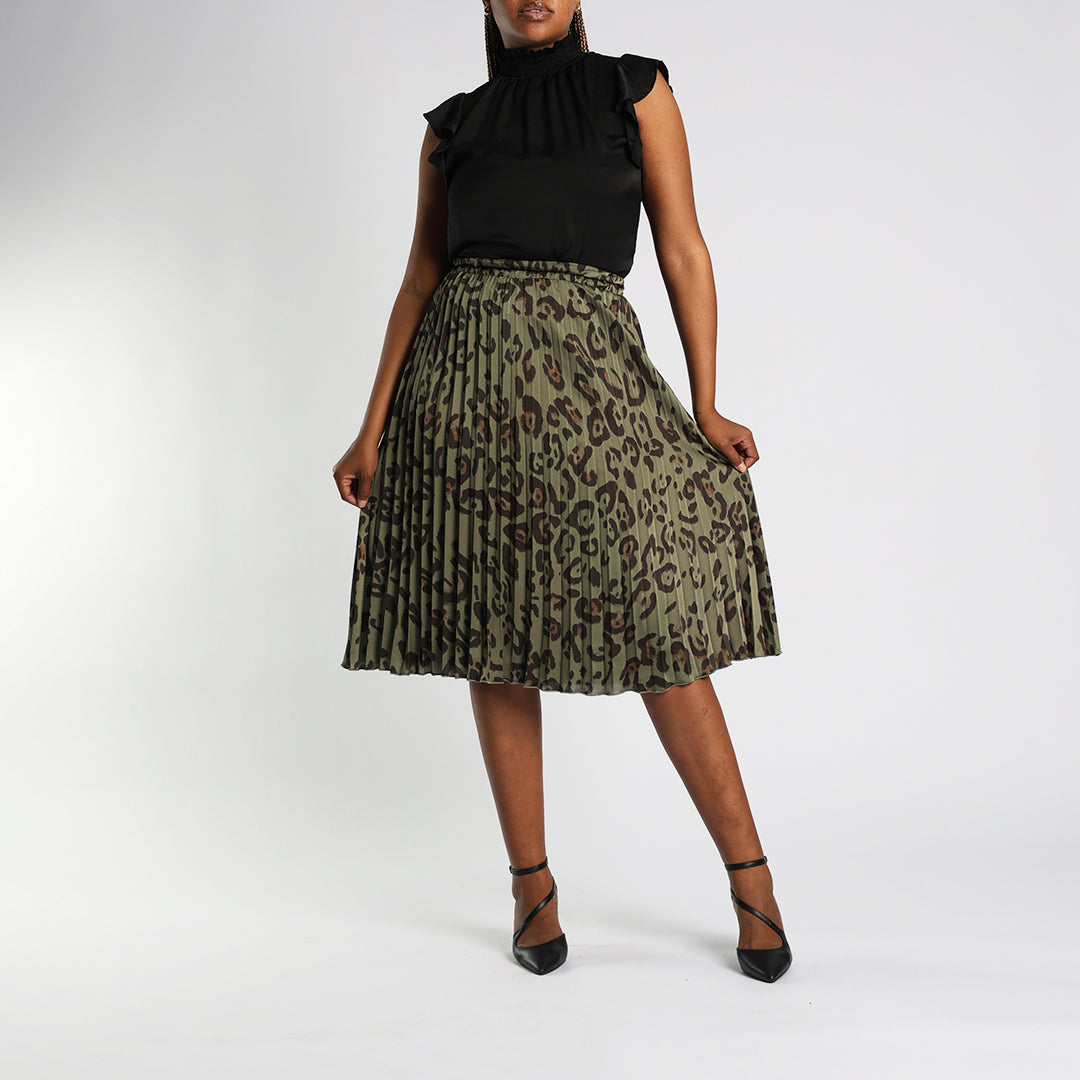 Alora Ladies Olive Skirt