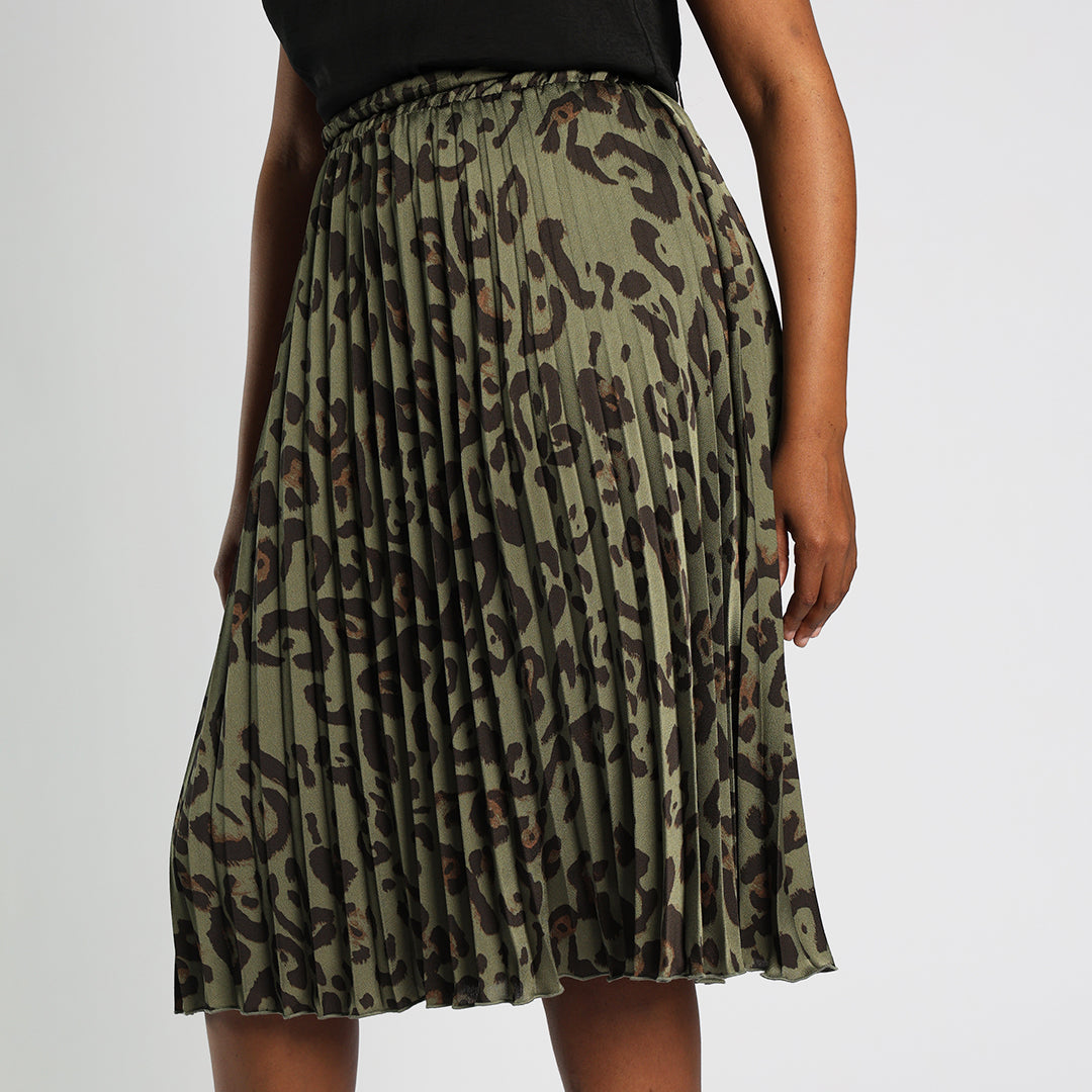 Alora Ladies Olive Skirt