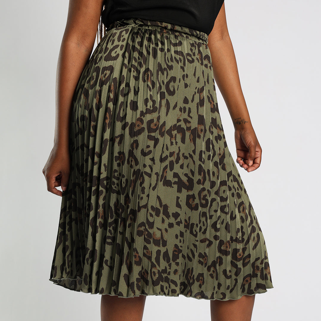 Alora Ladies Olive Skirt